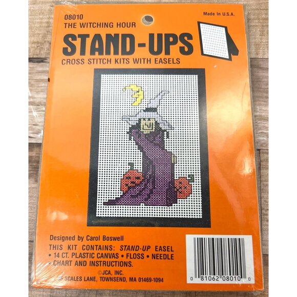 The Witching Hour Stand-Ups Cross Stitch Kit Easel 14 Ct Plastic Canvas By JCA I - Picture 1 of 2